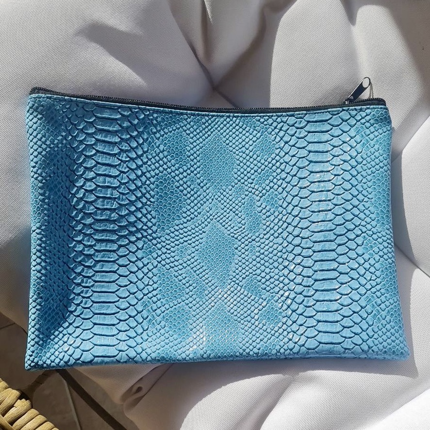 Pochette Python Bleu Turquoise